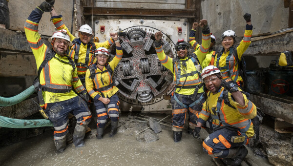 Celebrating completion of tunnelling Queen Street Wastewater Diversion Project